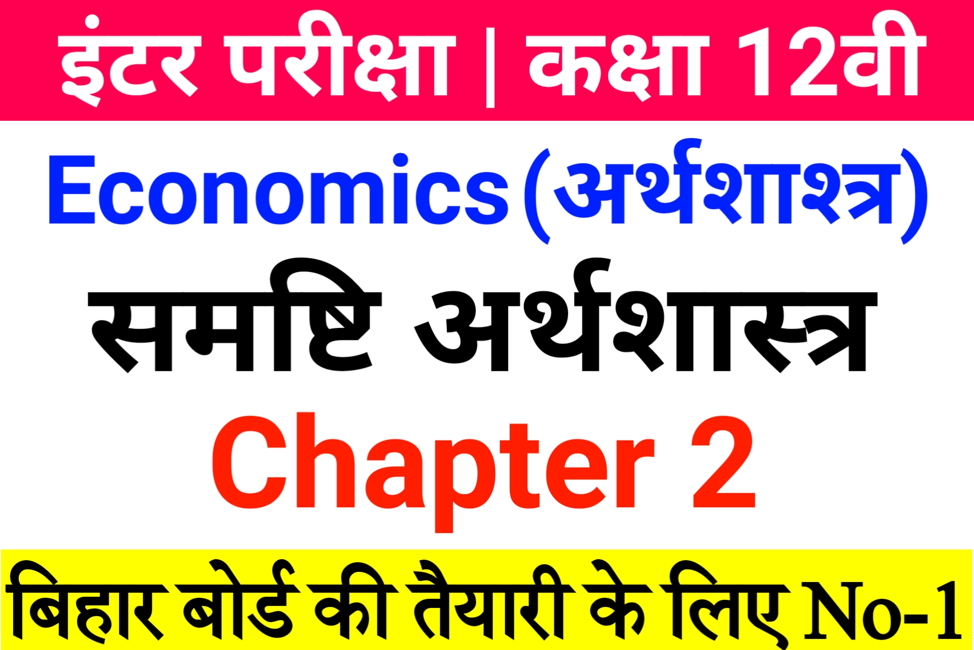 Bihar Board Class 12th Economics Chapter 2 Objective Pdf Download